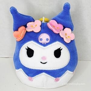 KUROMI 💀 Blue Kuromi w Flower Crown Clip Hello Kitty Sanrio X Squishmallow NWT